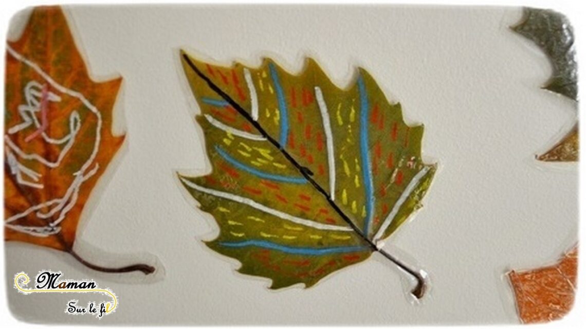 Activité manuelle enfant - Dessiner sur des feuilles mortes - Automne - Invitation à créer - Dessin libre et graphisme - Récup et nature - Land art - créative et manuelle - Arts visuels maternelle - Décoration de mur - mslf