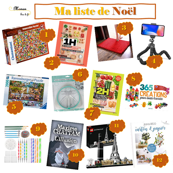 I Wishlist you a merry chrismas - liste de noël - Wish List Femme adulte - esprit enfantin - grand enfant - idées cadeaux - envies - Lego, puzzles, livres, créatif - 2020 - mslf