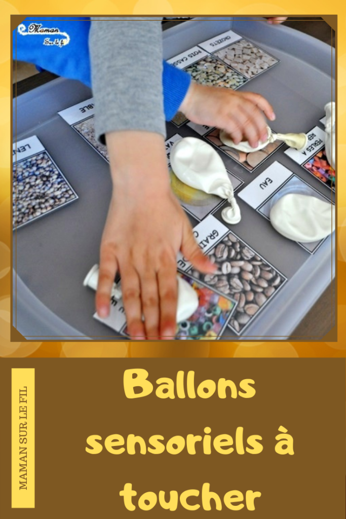 Fabriquer des ballons sensoriels DIY en récup - Jeu fait maison - Jeu autour des 5 sens - Toucher - Activité sensorielle - correspondance cartes nomenclature - Activité sensorielle enfants - atelier maternelle - mslf