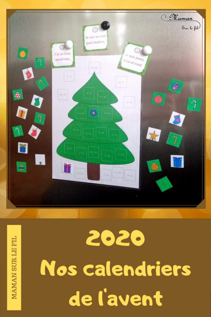 Nos calendriers de l'avent 2020 : idées de calendriers de l'avent enfants et adultes : Playmobils, Lego, Fait Maison, Jeux à imprimer DIY, casse-tête, chocolats, sapin à décorer, devinettes, tableau surprise à colorier - jeux à télécharger - mslf