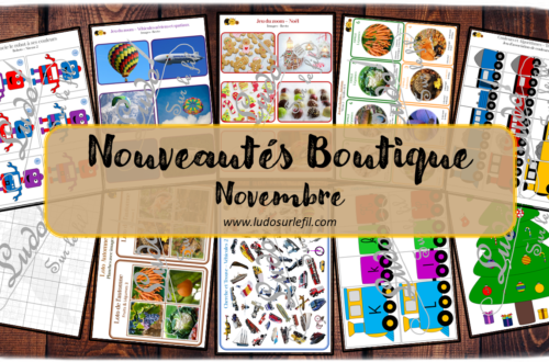 Nouveautés de novembre - Boutique en ligne Ludo sur le fil - fichiers jeux pdf à imprimer - Véhicules, robots, trains, Automne, Noël, Calendrier Avent - mslf