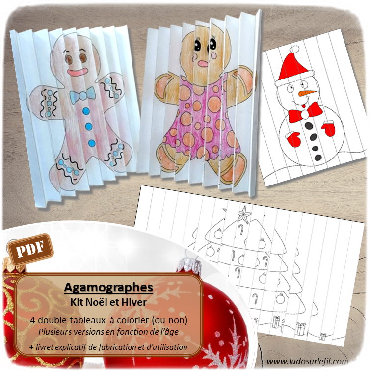 Nouveautés de décembre - Boutique en ligne Ludo sur le fil - fichiers jeux pdf à imprimer - Noël, hiver, phonologie cadeaux, jeu du zoom, 7 familles, je lance le dé je dessine, agamographes - arts visuels lecture maternelle et primaire - mslf