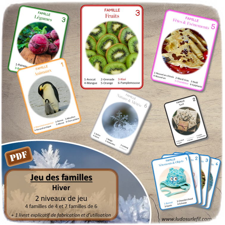 Nouveautés de décembre - Boutique en ligne Ludo sur le fil - fichiers jeux pdf à imprimer - Noël, hiver, phonologie cadeaux, jeu du zoom, 7 familles, je lance le dé je dessine, agamographes - arts visuels lecture maternelle et primaire - mslf