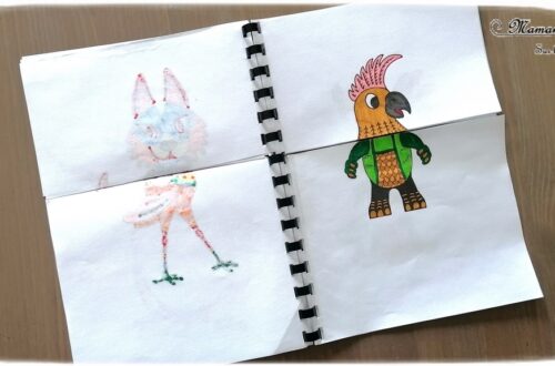 Activité créative enfants - Créer un cahier ou carnet à manipuler pour mélanger et créer des alebrijes - Animaux imaginaires mexicains colorés - Méli-Mélo - Coloriage graphique et type mandala, découpage et manipulation - A partir de coloriage d'alebrijes on en invente et créé d'autres - Découverte de l'art du Mexique - Créativité - Amérique du Nord et Mexique - Découverte d'un pays - Espace et géographie - arts visuels et atelier maternelle et Cycles 1, 2 et 3 - Eté - mslf