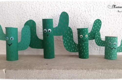 Activité créative enfants - Famille cactus avec des rouleaux de papier toilette - PQ et récup - recyclage surcyclage - Amérique du sud - Mexique - Carton emballage, peinture, graphisme, yeux mobiles - activités autour du monde - Arts visuels Découverte d'un pays - Espace et géographie - bricolage - arts visuels Cycle 1 ou 2 - Eté - mslf