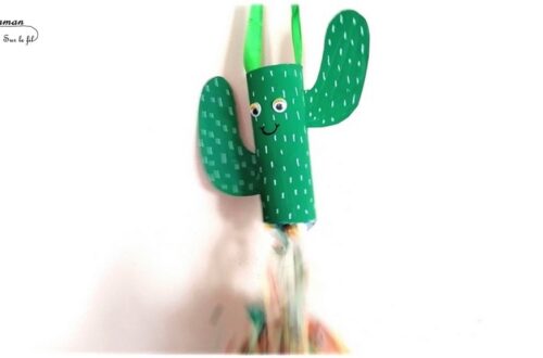 Fabriquer une mini pinata Cactus - Avec confettis, surprises ou bonbons - avec rouleaux de PQ ou papier toilettes et emballages en carton - Mexique et Amérique du Nord - Découverte d'un pays autour du monde - Pour anniversaire, carnaval ou kermesse - Bricolage récup DIY - Tutoriel - Arts visuels - mslf