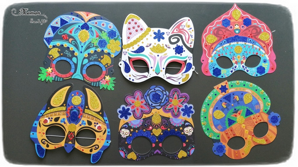 KIT Bricolage Masque de Carnaval Papillon rose en gommettes