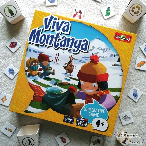 Avis sur le jeu Viva Montanya de Bioviva - Jeu coopératif de mémorisation autour des animaux de la montagne, du tri des déchets, de la préservation de la nature, de la faune et de la montagne - Tri des déchets - Jeu à partir de 4 ans - Test jeu de société enfants - maternelle et élémentaire - Ecologie - mslf