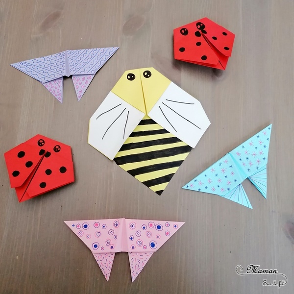 Nuée d'insectes en origami {Activité} Maman Sur Le Fil