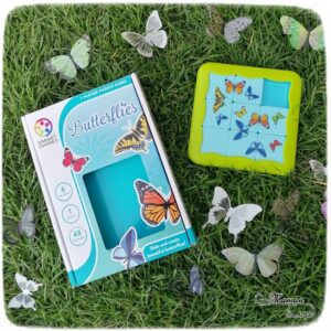 Jeu de société Butterflies de Smart Games - Jeu de logique enfants de type taquin sur le thème du printemps, des insectes et des papillons - Casse-tête à défis - Concentration, Intelligence spatiale, perception visuelle, planification, résolution de problème - mslf