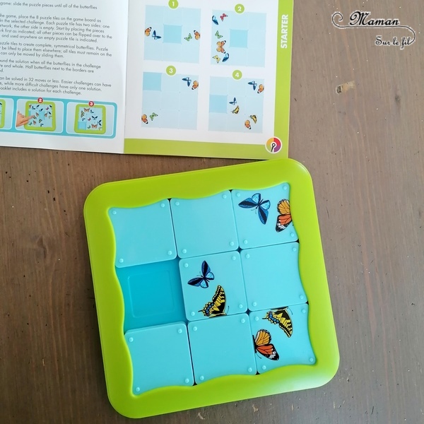 Jeu de société Butterflies de Smart Games - Jeu de logique enfants de type taquin sur le thème du printemps, des insectes et des papillons - Casse-tête à défis - Concentration, Intelligence spatiale, perception visuelle, planification, résolution de problème - mslf