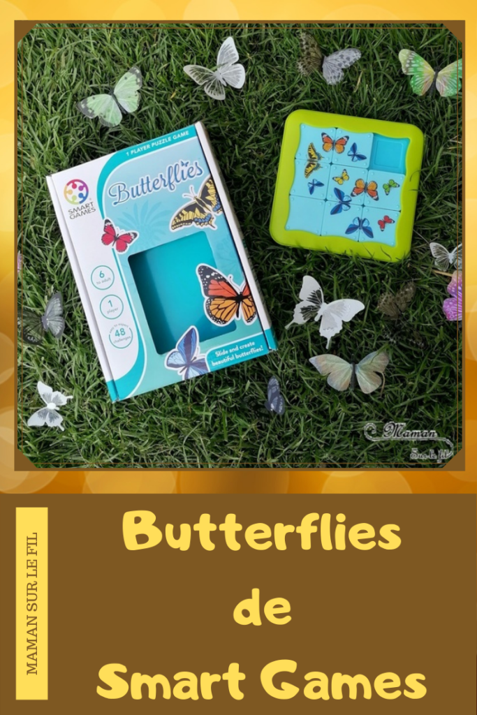 Jeu de société Butterflies de Smart Games - Jeu de logique enfants de type taquin sur le thème du printemps, des insectes et des papillons - Casse-tête à défis - Concentration, Intelligence spatiale, perception visuelle, planification, résolution de problème - mslf