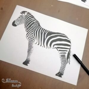 Illustration Vectorielle Zèbre Monochrome Noir Et Blanc | Vecteur Premium