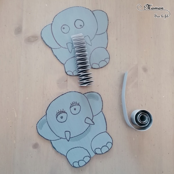 Activité créative et manuelle enfants - Fabriquer une famille Eléphant en carton - Herbes hautes de la savane - Jeu DIY - Créer la trompe de l'éléphant - Récup en carton et peinture - Bricolage 3D en relief - Fait maison - Afrique et Kenya - Découverte d'un pays - Animaux de la savane - Espace et géographie - arts visuels et atelier maternelle et Cycles 1 et 2 - Eté - mslf