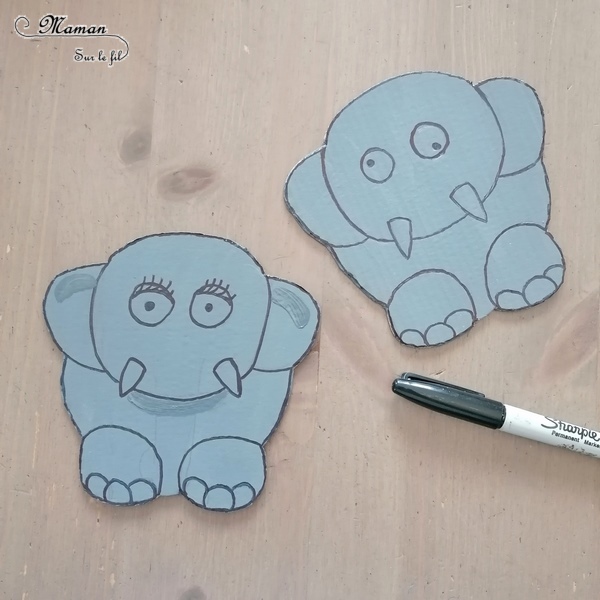 Activité créative et manuelle enfants - Fabriquer une famille Eléphant en carton - Herbes hautes de la savane - Jeu DIY - Créer la trompe de l'éléphant - Récup en carton et peinture - Bricolage 3D en relief - Fait maison - Afrique et Kenya - Découverte d'un pays - Animaux de la savane - Espace et géographie - arts visuels et atelier maternelle et Cycles 1 et 2 - Eté - mslf