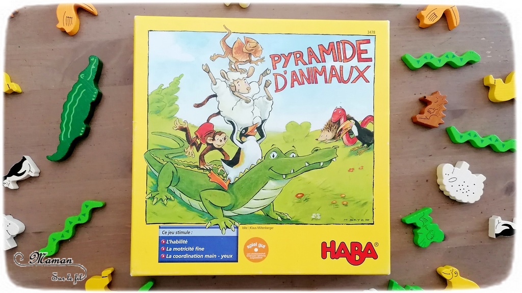 Jeu de société Pyramide d'animaux de Haba - Jeu d'adresse et d'équilibre sur manchots, moutons, lézards, serpents, crocodiles, hérissons, toucans, singes - Motricité fine, habilité, coordination oeil-main - 4 ans et plus - Test et avis - mslf