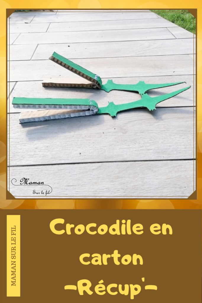 Activité créative et manuelle enfants - Fabriquer un crocodile en carton - grande mâchoire et dents - Récup en carton et peinture - Bricolage 3D en relief - Fait maison - Afrique et Kenya - Découverte d'un pays - Animaux de la savane - Espace et géographie - arts visuels et atelier maternelle et Cycles 1 et 2 - Eté - mslf