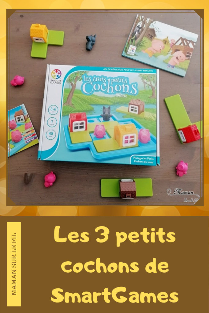 Jeu de société Les trois petits cochons Deluxe de Smart Games - Jeu de logique enfants sur le thème des contes - Animaux de la ferme, cochons et animaux de la forêt, loups - Casse-tête à défis - Concentration, Intelligence spatiale, planification, résolution de problème - Test et avis - entre 3 et 6 ans - Maternelle - 2 niveaux - Difficulté progressive - mslf