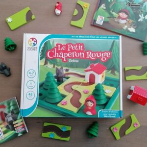 Jeu de société Le petit chaperon rouge Deluxe de Smart Games - Jeu de logique enfants sur le thème des contes - Loup, sapins et maison - Casse-tête à défis - Concentration, Intelligence spatiale, planification, résolution de problème, perception visuelle - Test et avis - entre 4 et 7 ans - Maternelle - 2 niveaux - Difficulté progressive - mslf