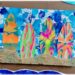 Activité créative et manuelle enfants - Fond de mer à l'encre au marteau - Surfs en carton et peints à essoreuse à salade - Sable, plage et mer - Thème été - Océan - Peinture - Créativité - Océanie et Australie - Découverte d'un pays - Espace et géographie - arts visuels et atelier maternelle, Cycle 1, 2 et 3 - Eté - mslf