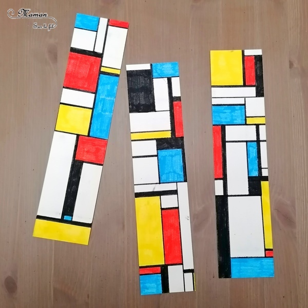 Activité créative et manuelle enfants - Puzzle DIY à la façon de Piet Mondrian - Jeu Fait Maison - A la manière de - Coloriage et Géométrie - Perpendiculaires et parallèles - Travail sur les couleurs primaires - Découverte d'un artiste - Utilisation de la règle - Logique et observation - Arts visuels maternelle ou cycle 2 et 3 - mslf