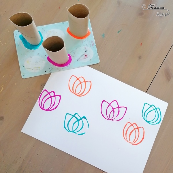 Activité créative et manuelle enfants - Peindre et dessiner des tulipes avec des rouleaux de papier toilette et des crayons de couleur - PQ - Récup, recyclage, peinture et dessin - Champ de tulipes, de fleurs - Parfait pour le printemps - technique rigolote - Paysage - Créativité - Europe - Pays-Bas, Hollande, Néerlandais - Découverte d'un pays - Espace et géographie - arts visuels et atelier Cycle 1 ou 2 - Maternelle - mslf