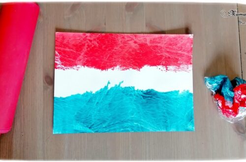 Activité créative et manuelle enfants - Reproduire le drapeau hollandais avec un rouleau à pâtisserie, du cellophane et de la peinture - technique rigolote - Créativité - Europe - Pays-Bas, Hollande, Néerlandais - Découverte d'un pays - Espace et géographie - arts visuels et atelier Cycle 1 ou 2 - Maternelle - mslf