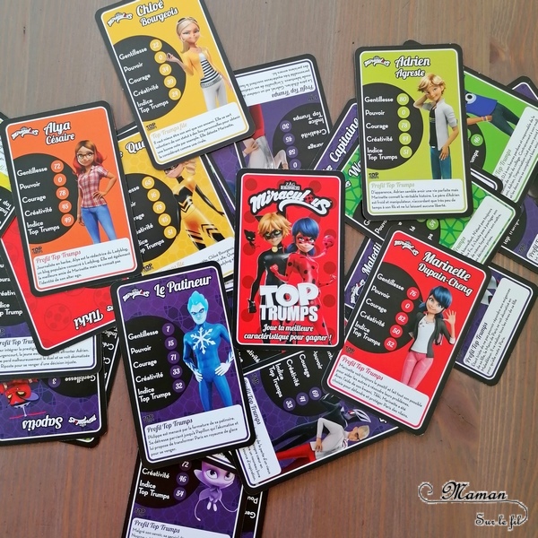 Jeu de société enfants - Top Trumps : des jeux de bataille à l'effigie de nos héros préférés - Super Héros Marvel, Méchants et Vilains de Disney, Miraculous - Winning Moves - Jeu de cartes compact à emporter partout - Voyage - Travail de mathématiques - comparaison de nombres - ludique - mslf