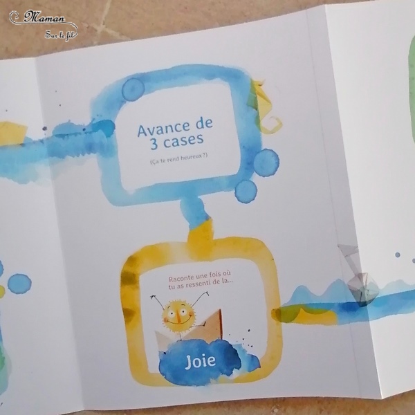 Livre enfants - Océan des émotions chez Ptite Margot - Double outil pour aborder, apprivoiser et parler des 6 émotions primaires (joie, tristesse, surprise, colère, peur, dégoût) - Documentaire avec six capitaines de bâteau - jeu de découpe, dessin, rabats - livre dépliant grand format - Jeu de plateau pour parler, mimer les émotions - ludique - littérature enfant et jeunesse - Test et avis - mslf