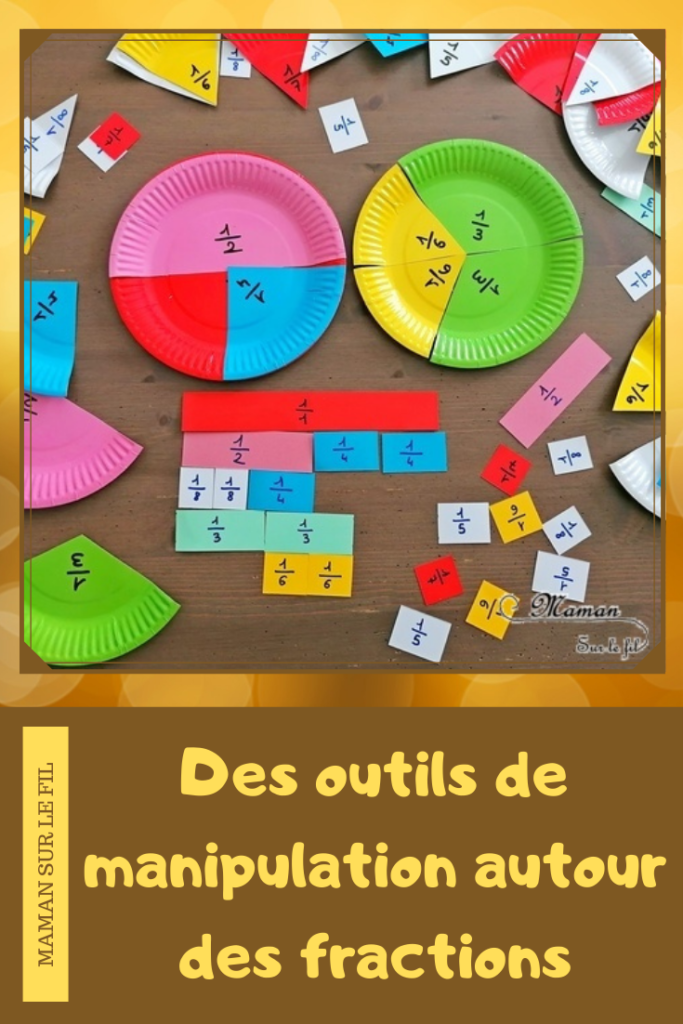 Activité enfants - Bricolage - Outils de manipulation autour des fractions - Atelier Cycle 2 et 3 - Bricolage rapide et simple - Récup' - Assiette en carton et bandes de papier - Travail des équivalences, calculs sur fractions en s'amusant - Géométrie - Mesure et angles - Outil pédagogique et éducatif - mslf