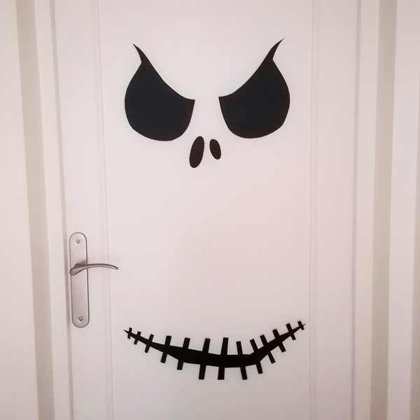 Activité créative et manuelle enfants - Décorer les portes pour Halloween - Squelette, Monstre et Yeux dans la nuit - Peur - Décoration Halloween - pour classe ou maison - Récup' de chutes de papier et assiettes en carton - Arts visuels Maternelle ou élémentaire - Cycles 1, 2 ou 3 - mslf