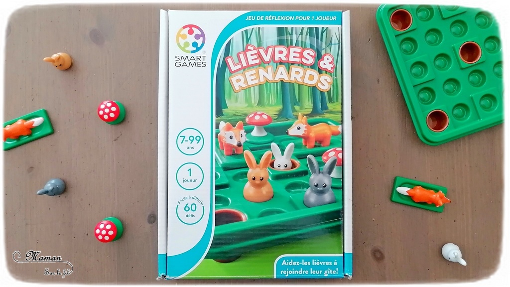 Lièvres et Renard de SmartGames - Jeu de logique et de réflexion enfants - Casse-tête à défis pour 1 joueur - Thème animaux de la forêt, automne et champignons - Planification, intelligence spatiale, résolution de problème - 7 ans et plus - avis - mslf