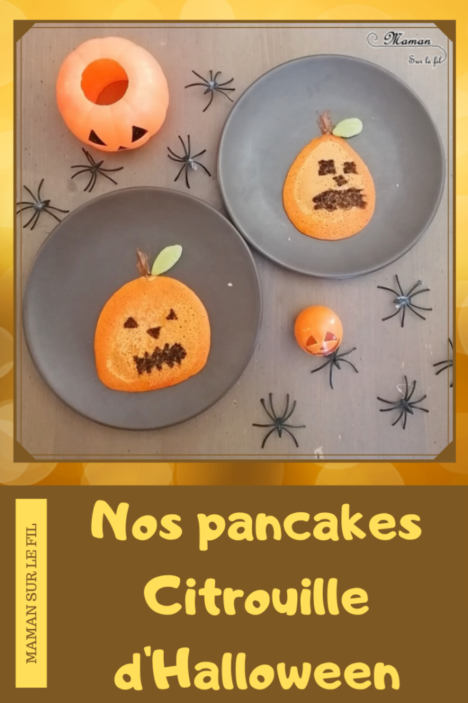 Activité créative et manuelle enfants - Cuisine et pâtisserie ludique - Pancakes ou crêpes Citrouilles d'Halloween - Dessin - Cuisine créative - Cake design - Décoration de gâteaux - Idées anniversaire sur thème Halloween et Automne - mslf