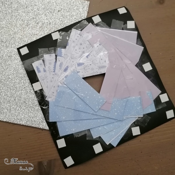 Activité manuelle et créative enfants - Fabriquer des cartes de vœux Etoile en Iris Folding - Technique hollandaise de pliage, collage, découpage de papier pour faire de jolies cartes - Utilisation des chutes de papier - Récup - Paillettes - Cartes brillantes pour la fin d'année - Suivi d'un modèle, gabarit - Pour Noël - recyclage - Bricolage et Créativité - arts visuels Elémentaire, Cycle 2 ou 3 - Découverte d'un pays, géographie - Pays-Bas, Hollande - mslf