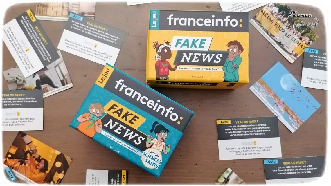 Jeu de société enfants - Fake News de Gründ - Jeu de cartes petit format pour 7 ans et + - Parfait pour aborder le thème de l'information, des réseaux sociaux d'Internet - Apprendre à démêler le vrai du faux - Aiguiser son sens critique et de l'observation - avec Franceinfo - apprendre à repérer les fausses informations - Animaux, société, politique, Culture, Sport, technologie, sciences et santé - Jeu de voyage - Test et avis - jeu de cartes éducatif - parfait à utiliser en classe ou en famille - en cycle 2 ou 3 - mslf