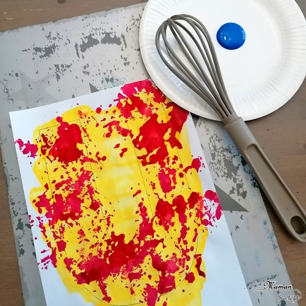 Abécédaire créatif - U comme Univers et Ustensiles - activité manuelle et créative enfants - Encre et gros sel - lignes horizontales - technique peinture avec ustensiles de cuisine - fouet, spatule... - apprentissage lettres alphabet - maternelle - Alphabets lettres creuses gratuit - créative - Projet Maternelle Cycle 1 - mslf