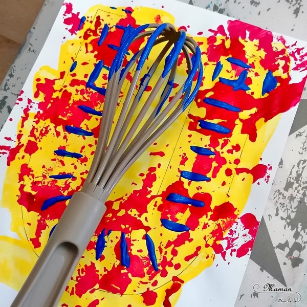 Abécédaire créatif - U comme Univers et Ustensiles - activité manuelle et créative enfants - Encre et gros sel - lignes horizontales - technique peinture avec ustensiles de cuisine - fouet, spatule... - apprentissage lettres alphabet - maternelle - Alphabets lettres creuses gratuit - créative - Projet Maternelle Cycle 1 - mslf