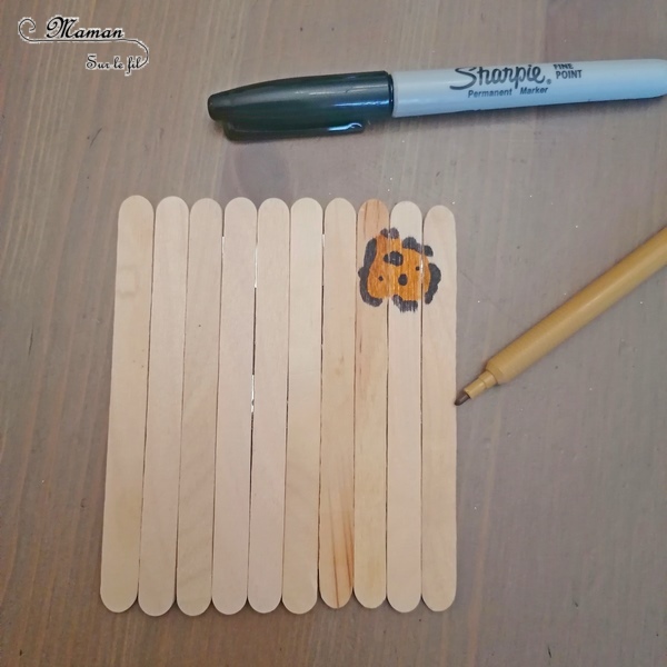 Activité créative et manuelle enfants - Fabriquer des puzzles Pelages animaux en récup' - Surcyclage, recyclage de bâtonnets de glace en bois - Dessin et peinture - Animaux de la savane et de la jungle - Girafes, Zèbres, Jaguars - Thème Brésil ou Kenya - arts visuels et Logique Maternelle et Elémentaire, Cycle 1 2 ou 3 - Découverte d'un pays, géographie - Amérique du Sud et Afrique - mslf