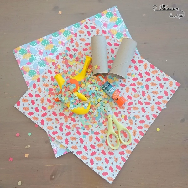 Activité manuelle et créative enfants - Fabriquer des canons à confettis pour le carnaval ou mardi-gras - Jeux DIY ou activité pour un anniversaire - Récup et rouleau de papier toilettes - C'est la fête - Brésil et Carnaval de Rio - Bricolage DIY et Créativité - Bricolage fait maison - arts visuels Elémentaire ou Maternelle, Cycle 1 ou 2 - Découverte d'un pays, géographie - Amérique du Sud - mslf