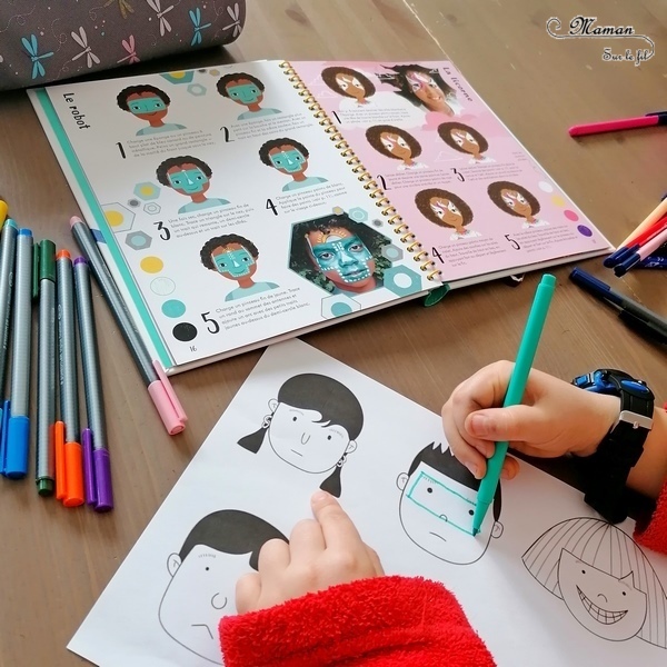 Activité manuelle et créative enfants - Maquiller ses parents ou ses enfants pour le carnaval ou mardi-gras - Dessiner pour maquiller des visages avec pour modèle livre de tutoriels maquillage - Maquillages pour enfants Faciles et Amusants des éditions Usborne - Brésil et Carnaval de Rio -Créativité - Idées maquillage pour anniversaire - Maternelle, Cycle 1 ou 2 - Découverte d'un pays, géographie - Amérique du Sud - mslf