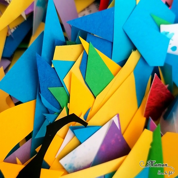 Activité manuelle et créative enfants - Fabriquer un masque avec des chutes de papier - Couleurs Arlequin - Récup et recyclage - Découpage et collage - Pour le carnaval ou mardi-gras - Technique type mosaique - Brésil et Carnaval de Rio - Bricolage DIY et Créativité - Masques fait maison pour la maternelle - arts visuels Elémentaire, Cycle 1 ou 2 - Découverte d'un pays, géographie - Amérique du Sud - mslf
