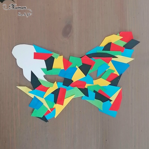 Activité manuelle et créative enfants - Fabriquer un masque avec des chutes de papier - Couleurs Arlequin - Récup et recyclage - Découpage et collage - Pour le carnaval ou mardi-gras - Technique type mosaique - Brésil et Carnaval de Rio - Bricolage DIY et Créativité - Masques fait maison pour la maternelle - arts visuels Elémentaire, Cycle 1 ou 2 - Découverte d'un pays, géographie - Amérique du Sud - mslf