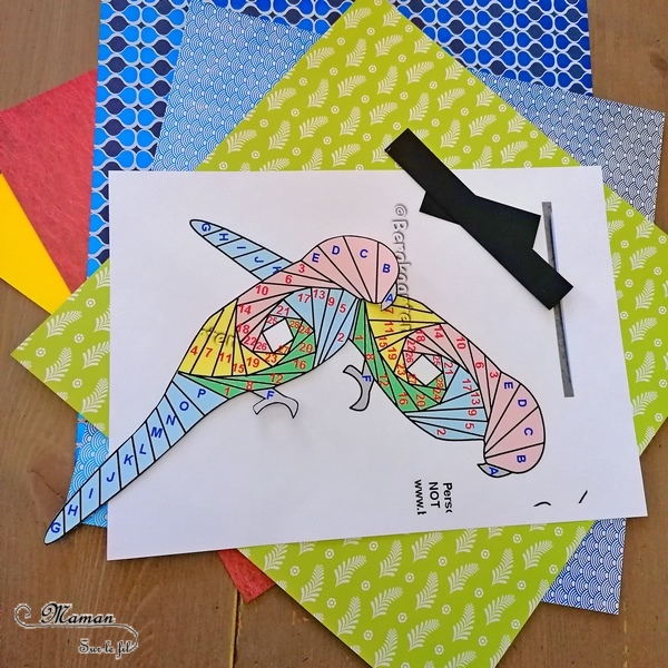 Activité manuelle et créative enfants - Fabriquer une carte Perroquet Ara en Iris Folding - Technique hollandaise de pliage, collage, découpage de papier pour faire de jolies cartes - Utilisation des chutes de papier - Récup - Brésil - Animaux de la jungle - Suivi d'un modèle, gabarit - recyclage - Bricolage et Créativité - arts visuels Elémentaire, Cycle 2 ou 3 - Découverte d'un pays, géographie - Amérique du Sud - mslf