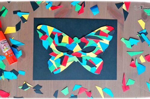 Activité manuelle et créative enfants - Fabriquer un masque avec des chutes de papier - Couleurs Arlequin - Récup et recyclage - Découpage et collage - Pour le carnaval ou mardi-gras - Technique type mosaique - Brésil et Carnaval de Rio - Bricolage DIY et Créativité - Masques fait maison pour la maternelle - arts visuels Elémentaire, Cycle 1 ou 2 - Découverte d'un pays, géographie - Amérique du Sud - mslf