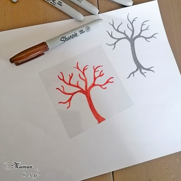 Activité manuelle et créative enfants - Fabriquer un jeu DIY autour des 4 saisons - Arbre modulable et cycle de la nature - Transparents et dessin - changements de l'arbre au fil des saisons - été, automne, printemps et hiver - fleurs, neige, feuilles mortes, soleil - plusieurs étages - couleurs - Bricolage Fait Maison- Feuilles plastiques transparentes - Marqueurs peinture - Bricolage et Créativité - Maternelle - Cycle 1 - Nature et Printemps - mslf