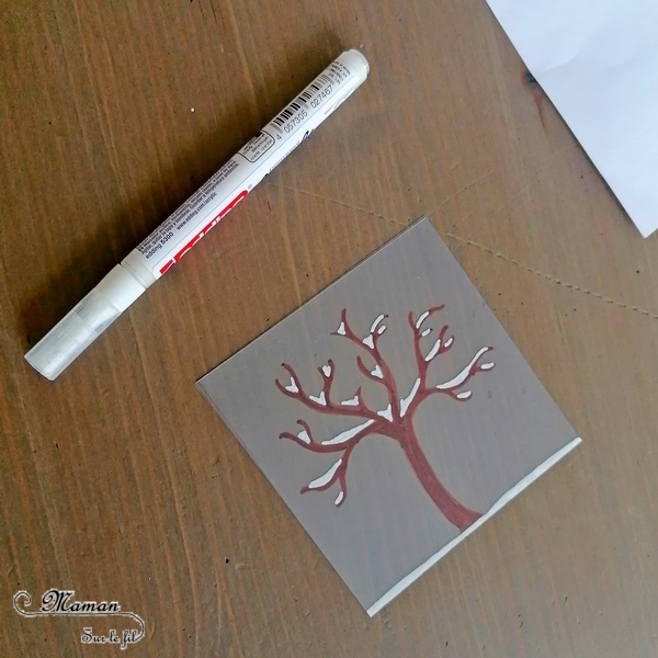 Activité manuelle et créative enfants - Fabriquer un jeu DIY autour des 4 saisons - Arbre modulable et cycle de la nature - Transparents et dessin - changements de l'arbre au fil des saisons - été, automne, printemps et hiver - fleurs, neige, feuilles mortes, soleil - plusieurs étages - couleurs - Bricolage Fait Maison- Feuilles plastiques transparentes - Marqueurs peinture - Bricolage et Créativité - Maternelle - Cycle 1 - Nature et Printemps - mslf