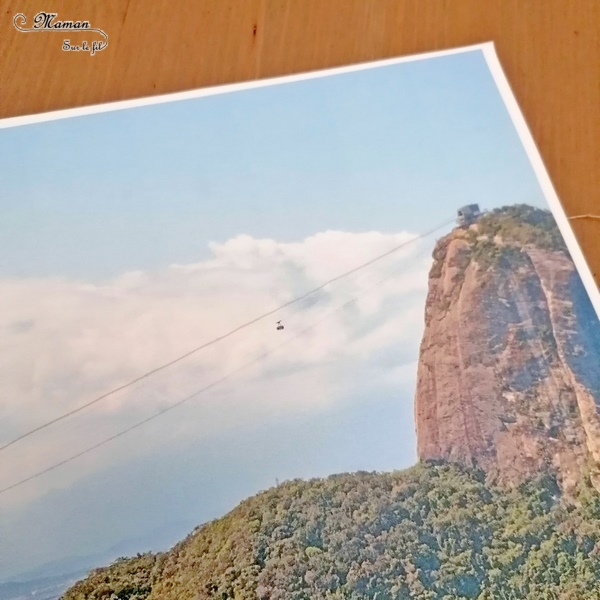 Activité manuelle et créative enfants - Monter en haut du Pain de Sucre en téléphérique - Bricolage avec nacelle qui bouge et qui coulisse - Rio de Janeiro - Paysage - Voyage et visite - Simple et rigolo - Brésil - Bricolage DIY et Créativité - Maternelle - arts visuels Elémentaire, Cycle 1 ou 2 - Découverte d'un pays, géographie - Amérique du Sud - mslf