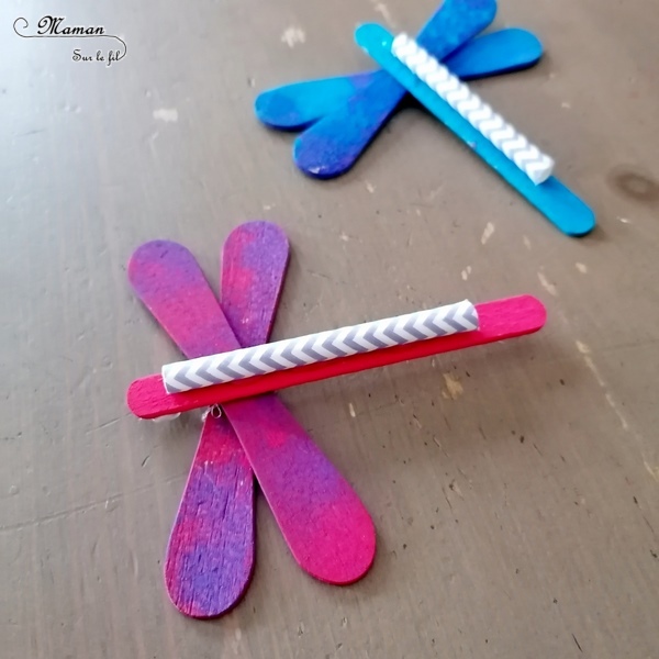 Activité manuelle et créative enfants - Fabriquer des libellules avec des bâtonnets de glace - Bricolage DIY et récup' - Peinture au tampon - Fail de l'expérience des insectes qui volent - Propulsion au ballon - Echec - Insectes et printemps - bois - recyclage - Animaux - Surcyclage - Bricolage et Créativité - arts visuels Elémentaire, maternelle, Cycle 1, 2 - Nature - mslf