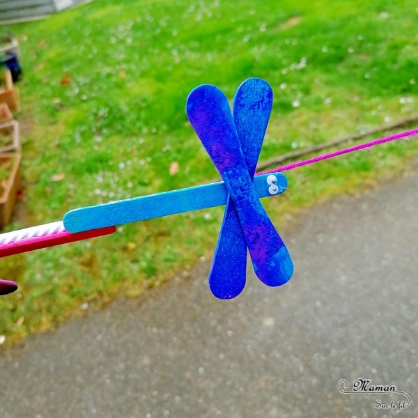 Activité manuelle et créative enfants - Fabriquer des libellules avec des bâtonnets de glace - Bricolage DIY et récup' - Peinture au tampon - Fail de l'expérience des insectes qui volent - Propulsion au ballon - Echec - Insectes et printemps - bois - recyclage - Animaux - Surcyclage - Bricolage et Créativité - arts visuels Elémentaire, maternelle, Cycle 1, 2 - Nature - mslf