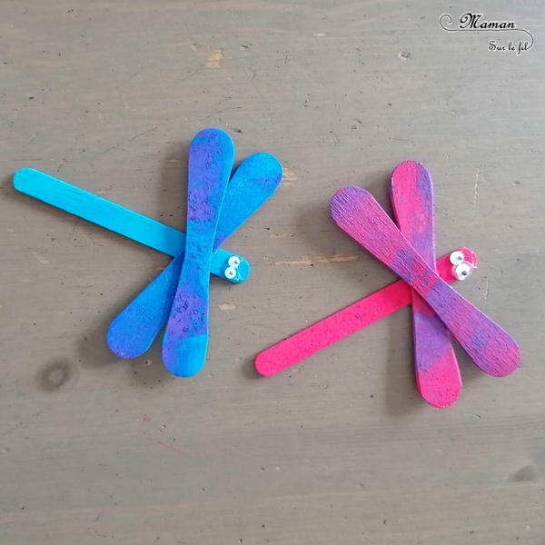 Activité manuelle et créative enfants - Fabriquer des libellules avec des bâtonnets de glace - Bricolage DIY et récup' - Peinture au tampon - Fail de l'expérience des insectes qui volent - Propulsion au ballon - Echec - Insectes et printemps - bois - recyclage - Animaux - Surcyclage - Bricolage et Créativité - arts visuels Elémentaire, maternelle, Cycle 1, 2 - Nature - mslf